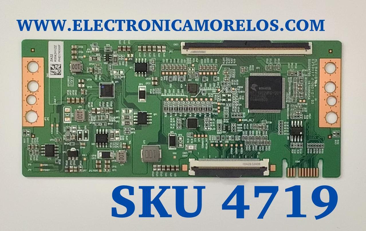 T-CON PARA TV VIZIO / NUMERO DE PARTE K0042HVZZ / E253117 / ZAZZ / ZBZZ / PHE17K000F / DISPLAY JR745R3HA2Y / MODELOS M75Q6-J03 / V756X-J03 / 100044717 (75'' PULGADAS)